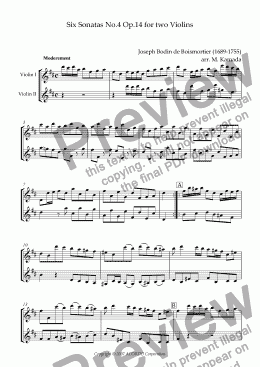 page one of Sonata (Duet) for Two Violins Op.14-4