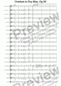 page one of BRASS BAND - Overture to ’Ruy Blas’