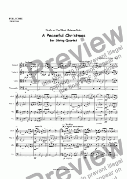 page one of A Peaceful Christmas arr for String Quartet