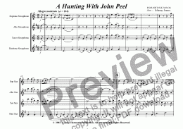 page one of A Hunting With John Peel   (Saxophone Quartet)