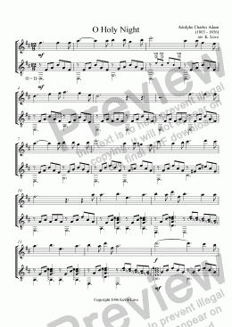 page one of O Holy Night (Flute and Guitar)