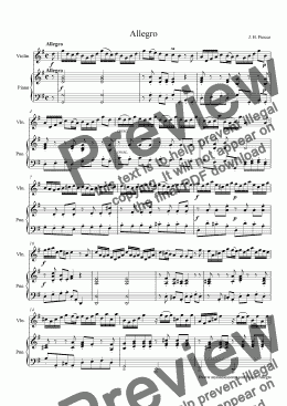 page one of Fiocco Allegro for Violin and Piano