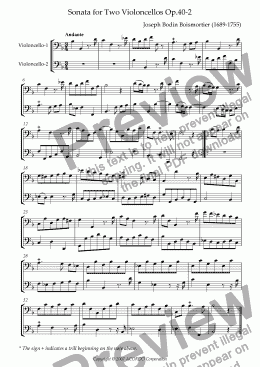 page one of Sonata (Duet) for Two Violoncellos Op.40-2