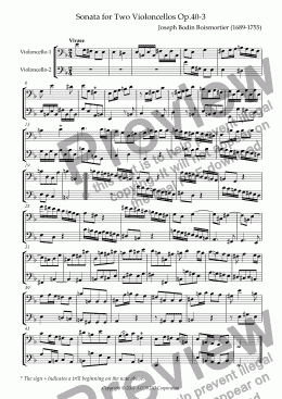 page one of Sonata (Duet) for Two Violoncellos Op.40-3