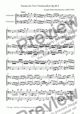 page one of Sonata (Duet) for Two Violoncellos Op.40-5