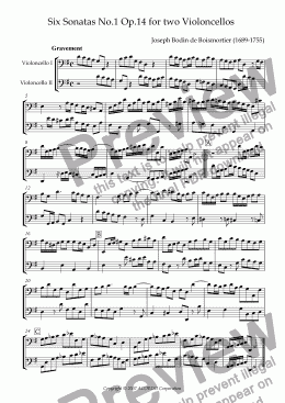 page one of Sonata (Duet) for Two Violoncellos Op.14-1