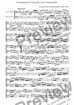 page one of Sonata (Duet) for Two Violoncellos Op.14-5