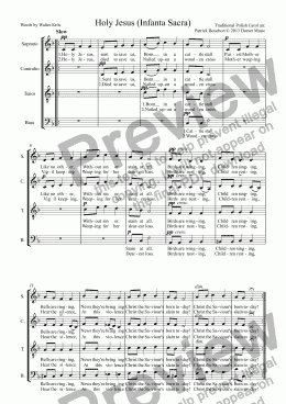 page one of Holy Jesus (Infanta Sacra - Polish Carol) for S.A.T.B. Choir
