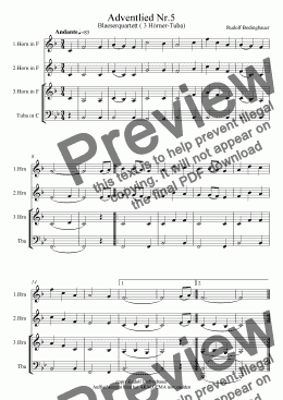 page one of Adventweise Nr.5 für 3 Hörner u.Tuba