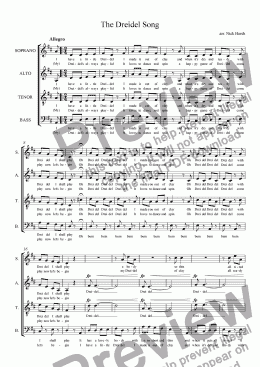 page one of The Dreidel Song [SATB Choir]