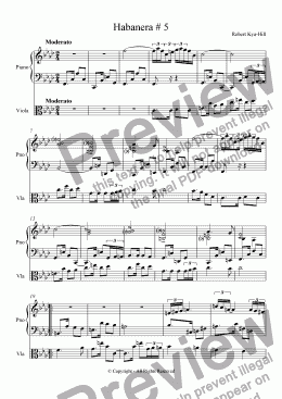 page one of Habanera # 5 [Piano, Viola]