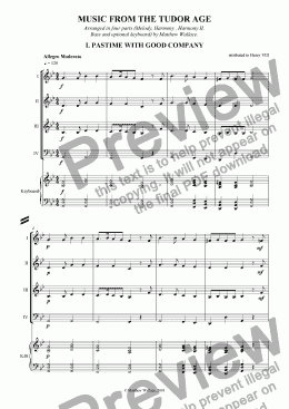 page one of Music From The Tudor Age