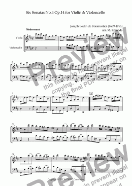 page one of Sonata (Duet) for Violin & Violoncello Op.14-4