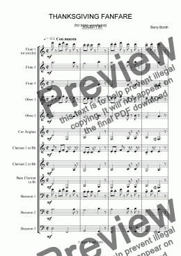 page one of Thanksgiving Fanfare (triple woodwind)
