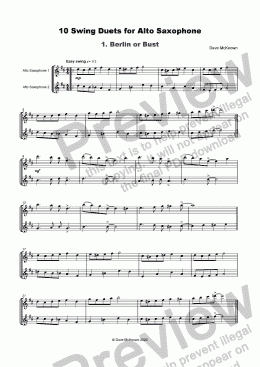 page one of 10 Swing Duets for Alto Saxophone
