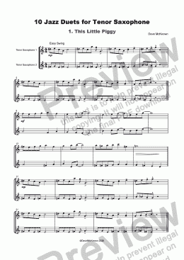 page one of 10 Jazz Duets for Tenor Saxophone