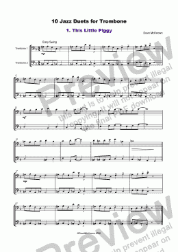 page one of 10 Jazz Duets for Trombone