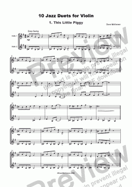 page one of 10 Jazz Duets for Violin