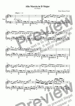 page one of Alla Marcia in D Major (Slippin' the Sloop) for Piano