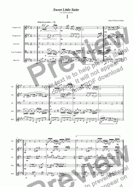 page one of Sweet Little Suite for Brass Quintet