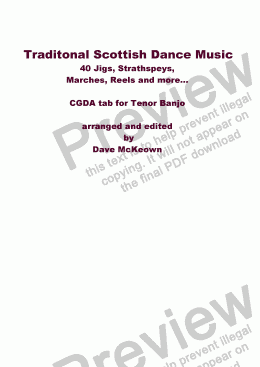 page one of Traditional Scottish Dance Music, CGDA tab for Banjo, 40 Jigs, Strathspeys and more...