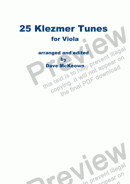 page one of 25 Klezmer Tunes for  Viola