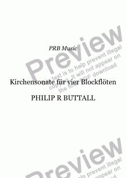 page one of Kirchensonate fur vier Blockfloten