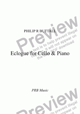 page one of Eclogue for Cello & Piano