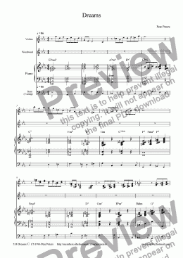 page one of Dreams  [|Stgs & W.W version of piano piece]