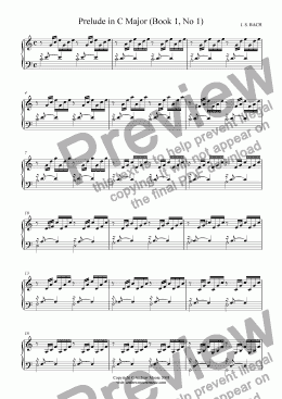 page one of Prelude in C Major (Book 1, No 1)
