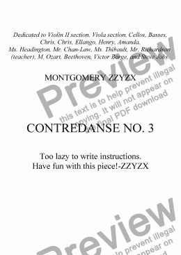 page one of Contredanse No. 3
