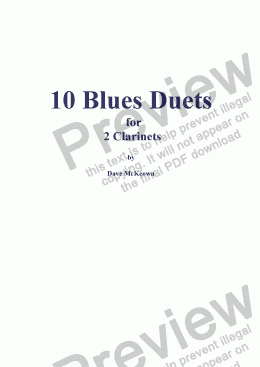 page one of 10 Blues Duets for Clarinet