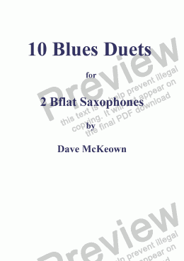 page one of 10 Blues Duets for Tenor Saxophone