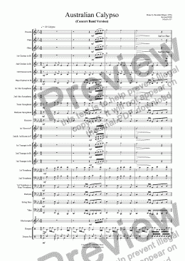 page one of Australian Calypso - Concert Band