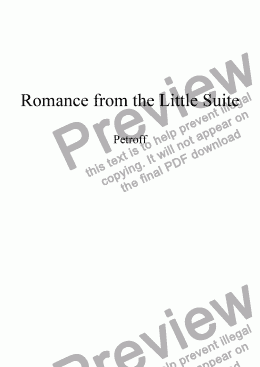 page one of Romance from the Little Suite