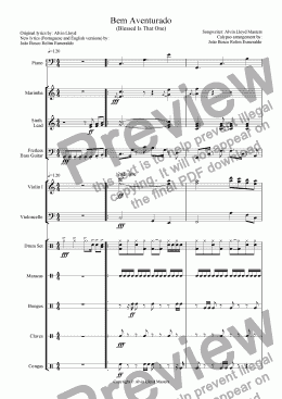 page one of 23- Bem-aventurado - Salmos 1 - in C - Piano e Orquestra - Melody by Alvin Lloyd Masters