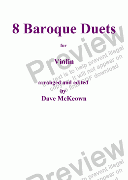 page one of 8 Baroque Duets for Violin