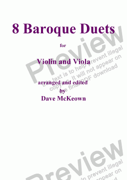 page one of 8 Baroque Duets for Violin and Viola