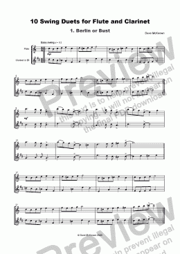 page one of 10 Swing Duets for Flute and Clarinet