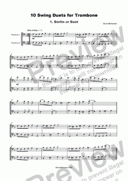page one of 10 Swing Duets for Trombone