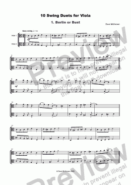 page one of 10 Swing Duets for Viola