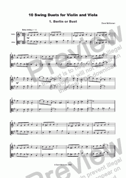page one of 10 Swing Duets for Violin and Viola