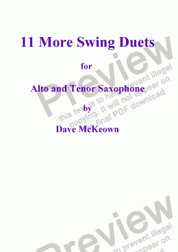 page one of 11 More Swing Duets for Alto and Tenor Saxophone