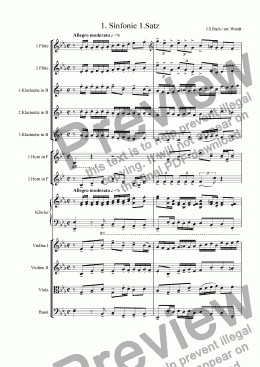page one of Bach-Symphony Allegro in E-Flat