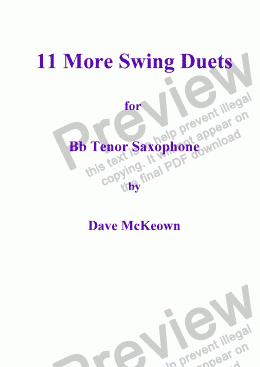 page one of 11 More Swing Duets for Tenor Saxophone