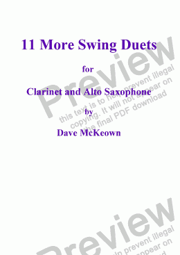 page one of 11 More Swing Duets for Clarinet and Alto Saxophone