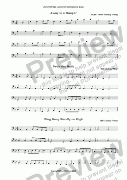 page one of 20 Favourite Christmas Carols for solo Double Bass and Piano