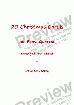 page one of  20 Favourite Christmas Carols for Brass Quartet