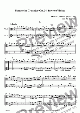 page one of Sonate in C-major Op.24 for two Violas