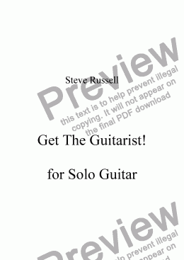 page one of Get The Guitarist!